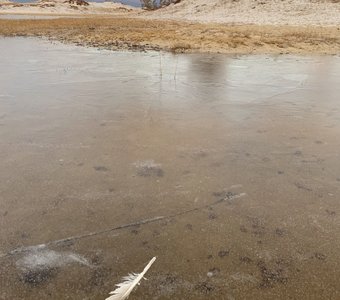 Первый лёд на Сарайском пляже