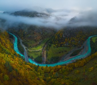 Река Кубань в горах
