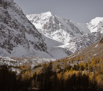 Гора Купол и ледник малый Актру