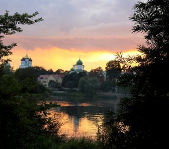 Закат в Пскове