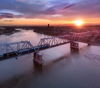 ЖД мост через реку Абакан, Хакасия