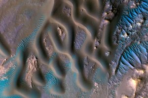 Откуда взялась красивая «голубая» рябь на Марсе?