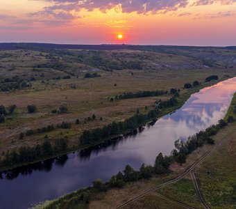 Закат над меловыми горами