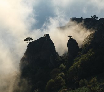 Низкая облачность на склонах Демерджи