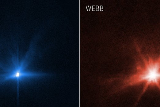 Как DART врезался в астероид: взгляд «Хаббла» и «Уэбба»
