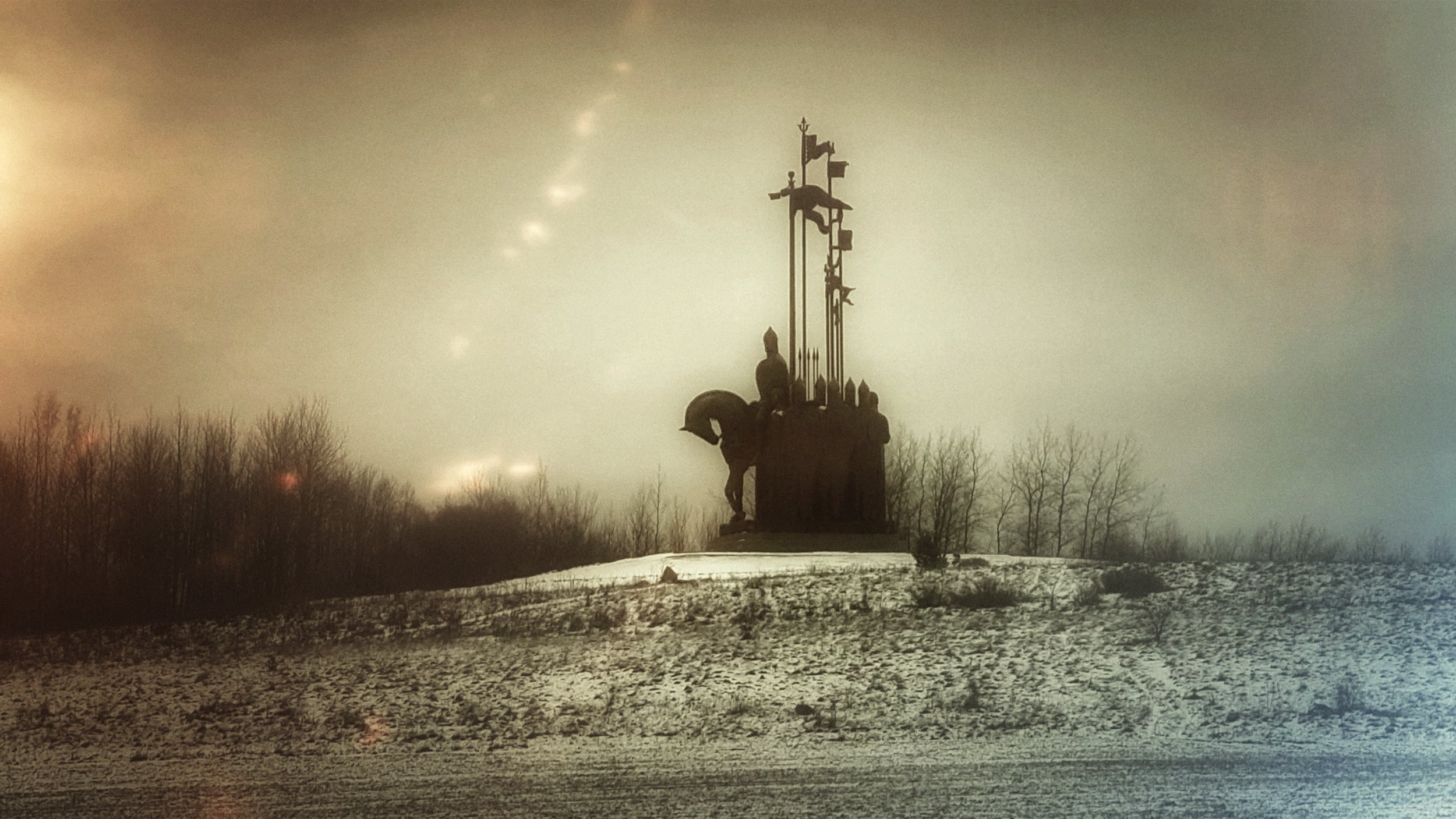 Монумент "Ледовое побоище" на горе Соколиха. Псков