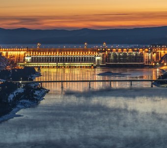 Новогодняя Красноярская ГЭС