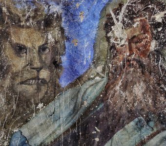Фрагмент фресок в парусах  в церкви Георгия со Взвоза. Евангелист Марк