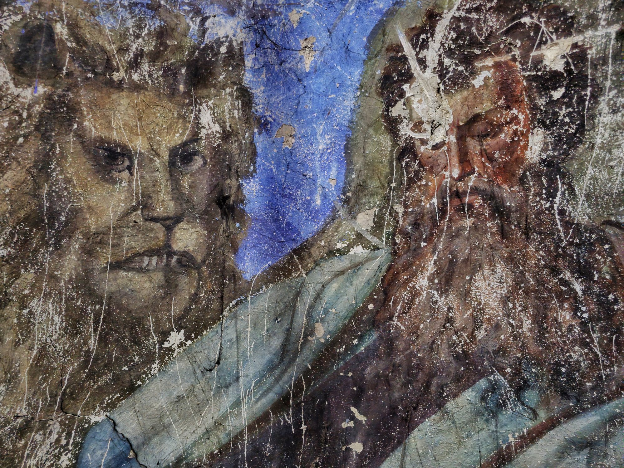 Фрагмент фресок в парусах в церкви Георгия со Взвоза. Евангелист Марк