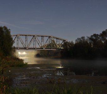 Шуя, ночная река Теза