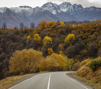 Южный склон горы Цей-Лоам: величественный вид на Кавказкий хребет.