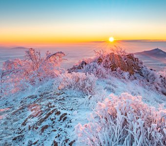 Зимнее утро с видом на Пятигорск