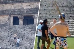 Польский турист забрался на пирамиду майя и был избит палкой