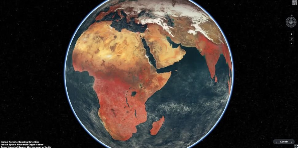 Почему на снимках индийского спутника земля имеет красный цвет?
