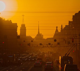 Закат солнца над Невским проспектом, 🌞08 апреля'23🌞