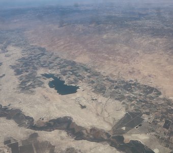 Западный берег реки Иордан с воздуха