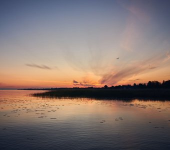 Восход на Ладожком озере.