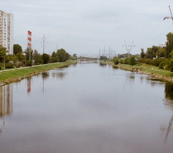 Река Сходня, вид с Восточного моста. Тушино, Москва