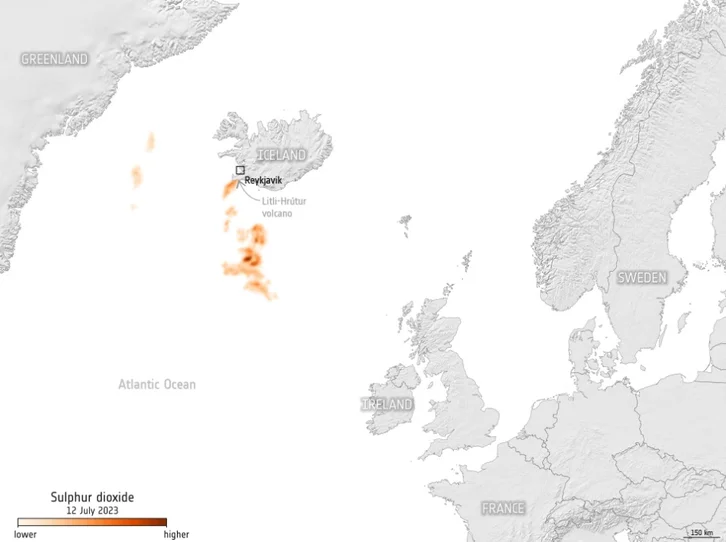 Фото: Copernicus Sentinel-5P Volcanic Sulphur Dioxide