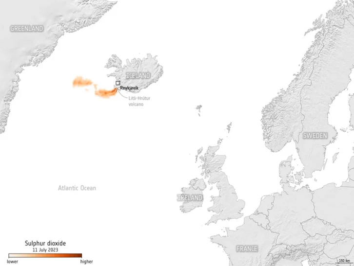 Фото: Copernicus Sentinel-5P Volcanic Sulphur Dioxide