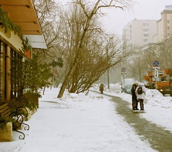 Из истории "Охотники на снегу". Никитинская улица, Москва