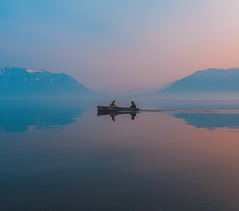 Закат на озере Лама