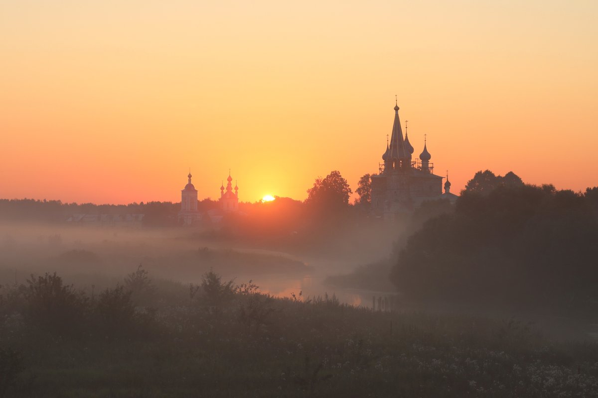 Село Дунилово Ивановская область зима закат