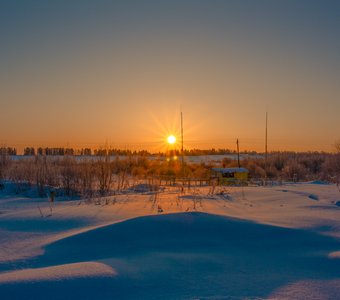 Морозное утро в глубинке центральной части России