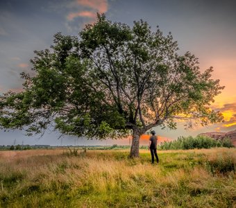 Один на закате