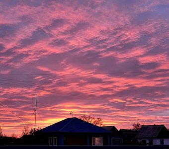 Закат в деревне