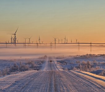 Дорога к Кольской ветроэлектростанции
