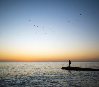 Рыбак у Черного моря