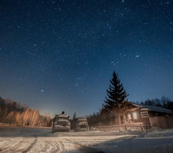 Свет тепла зимней ночью