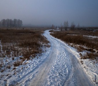 Туманное утро у Сосновоборска, Красноярский край