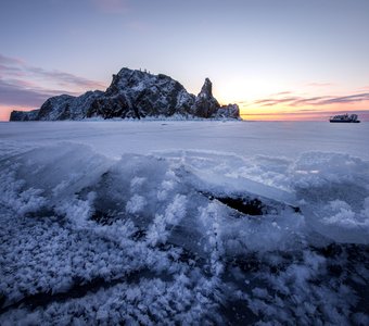 Ледяные кружева, мыс Хобой, Байкал