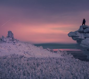 Морозным вечером на Колчимском камне