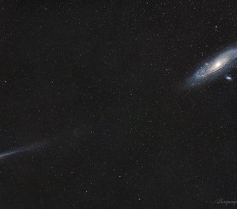 Галактика Андромеды и комета 12P/Понса-Брукса