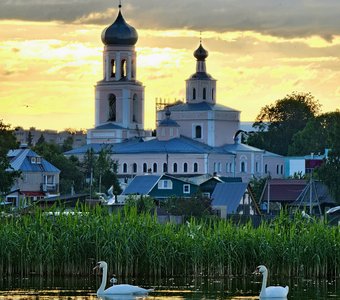 Закат на Валдайском озере