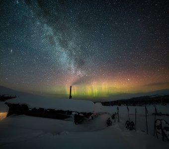 Зимняя ночь на Северном Урале