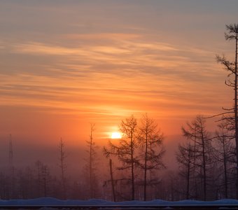 Морозное утро в Якутии