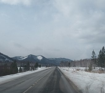 Голоустинский тракт в зимнее время