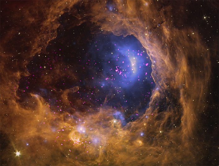 Фото: X-ray:NASA/CXC/Ludwig Maximilian Univ./T. Preibisch et al.; NASA/ESA/CSA/STScI; NASA/CXC/SAO/N. Wolk