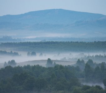 Утро в Зауралье на северо-востоке Башкирии