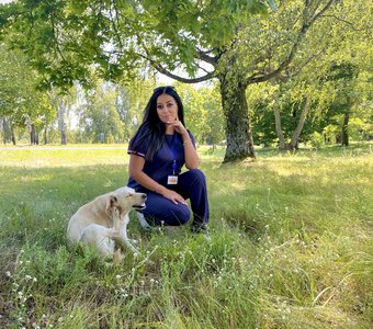 Дружочек всегда рядом, там где занята хозяйка мемориала)