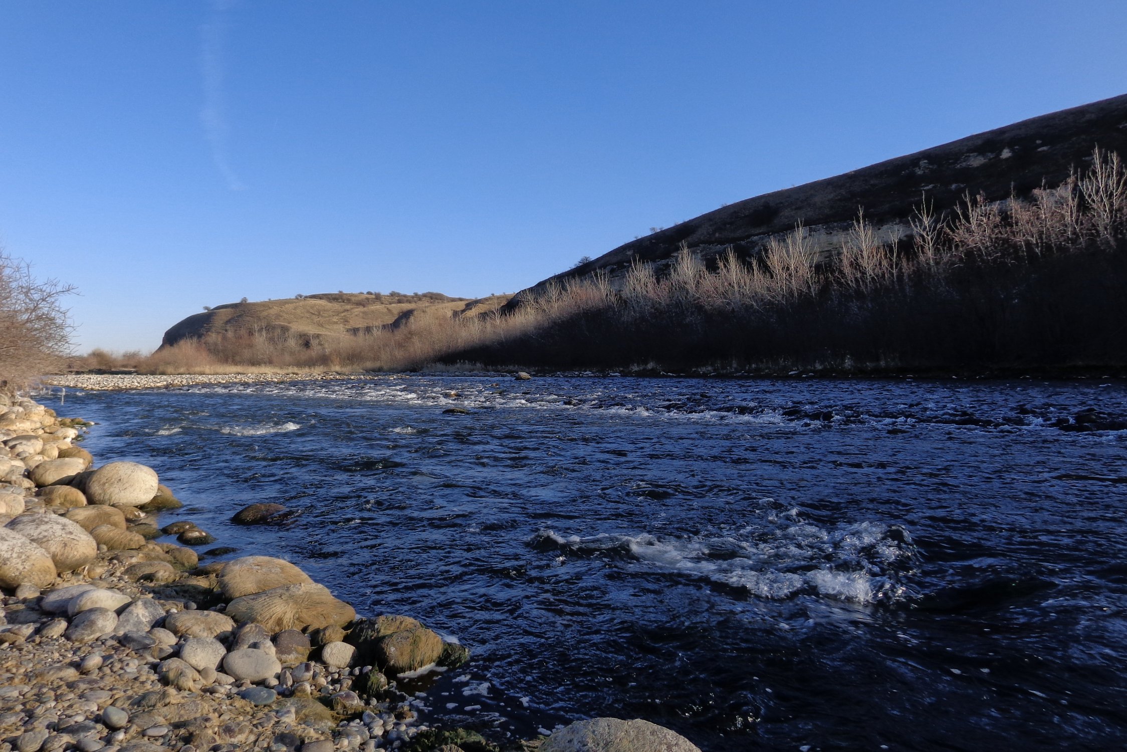 Река Баксан тёплой зимой, Кабардино-Балкария