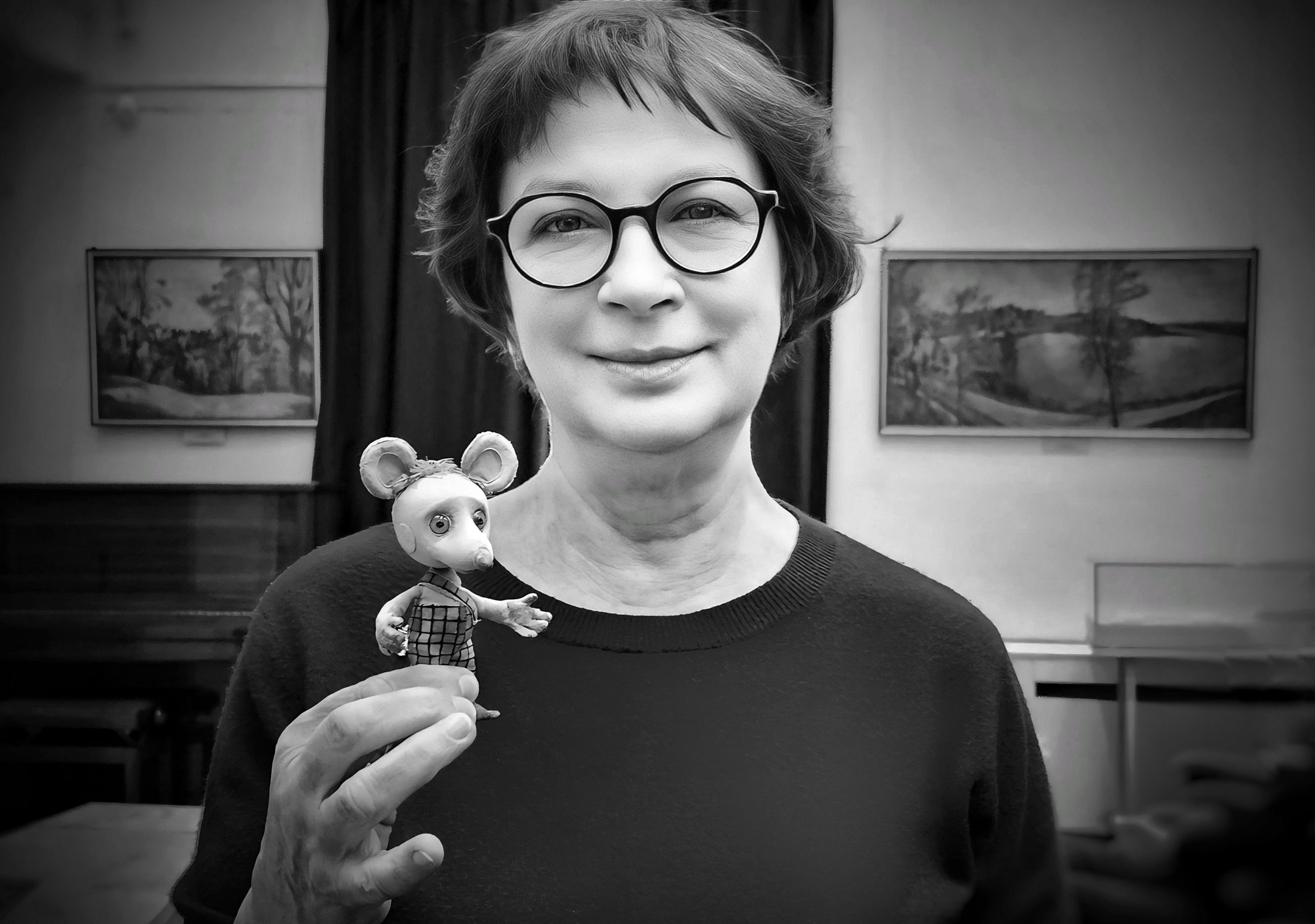 Режиссер- мультипликатор Мария Муат и Мышонок. Пушгоры.2023