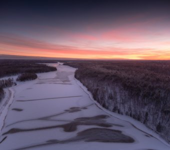 Закат над карельскими лесами