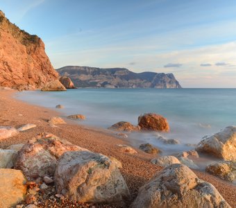 Пляж Васили и вид на мыс Айя. Балаклава, Крым