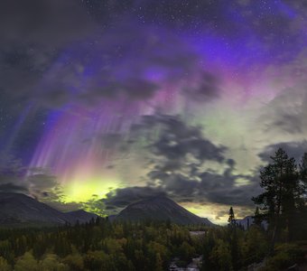 Северное сияние в Хибинах