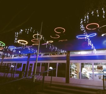 Вечерние огни на Проезде Архитектора Корина в Протвино